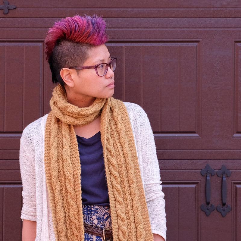 Elyse's Alice Cable Scarf
