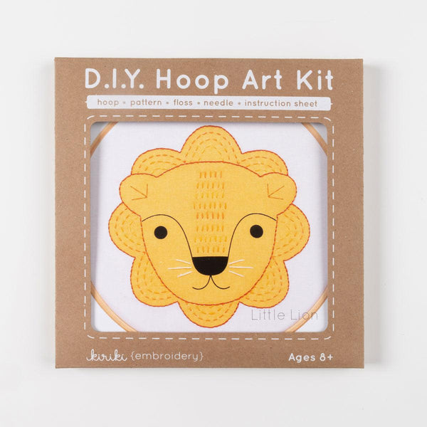 Kiriki Press Little Lion Hoop Art Kit - Little Lion Hoop Art Kit - undefined Fancy Tiger Crafts Co-op